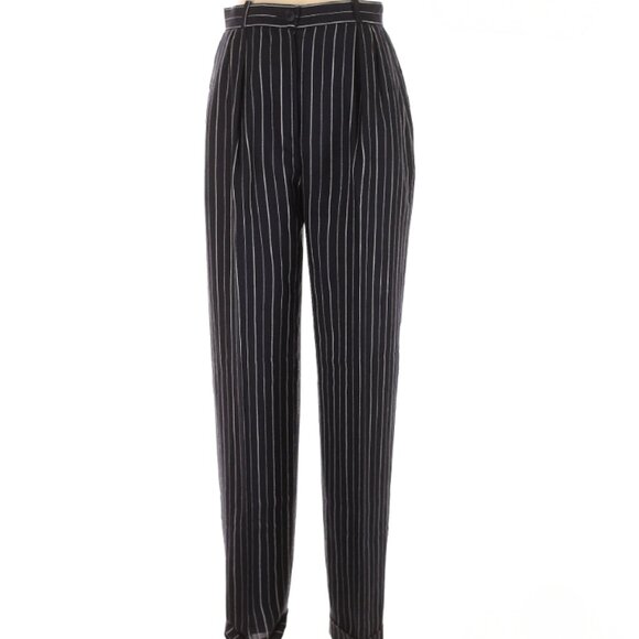 Jaeger Wool Navy Blue Pinstripe Pants (Likely Vintage) - Picture 1 of 4